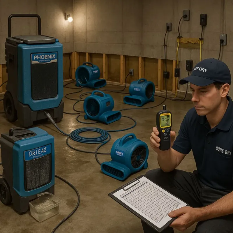 Structural Drying and Dehumidification process in Mansfield, LA